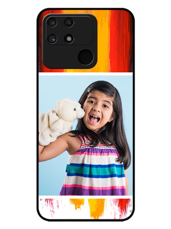 Custom Realme Narzo 50A Personalized Glass Phone Case - Multi Color Design