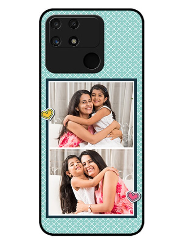 Custom Realme Narzo 50A Custom Glass Phone Case - 2 Image Holder with Pattern Design