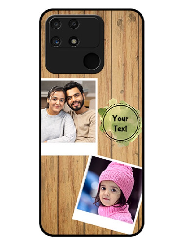Custom Realme Narzo 50A Custom Glass Phone Case - Wooden Texture Design