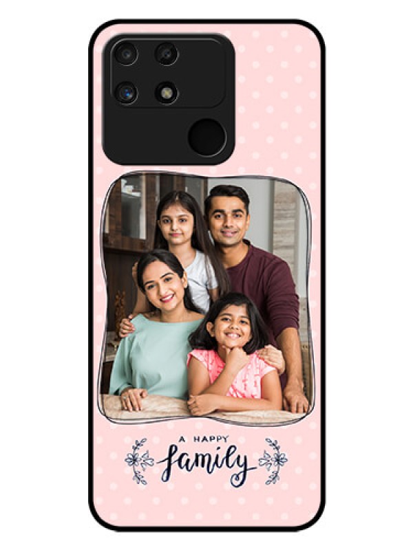 Custom Realme Narzo 50A Custom Glass Phone Case - Family with Dots Design