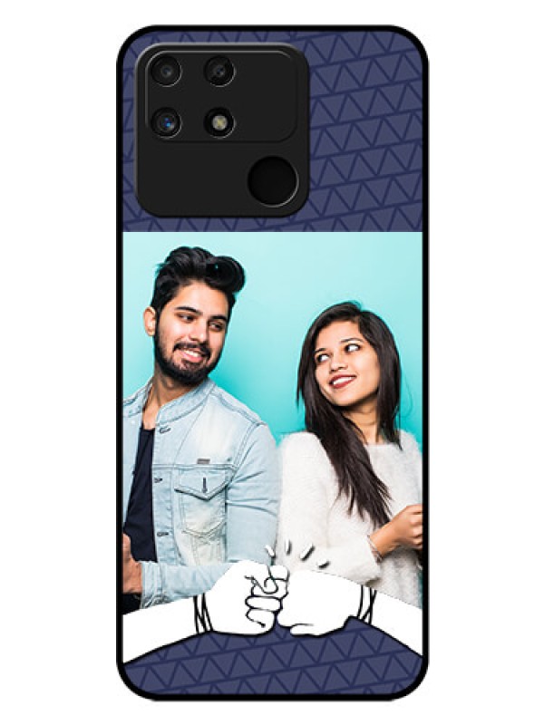 Custom Realme Narzo 50A Photo Printing on Glass Case - with Best Friends Design