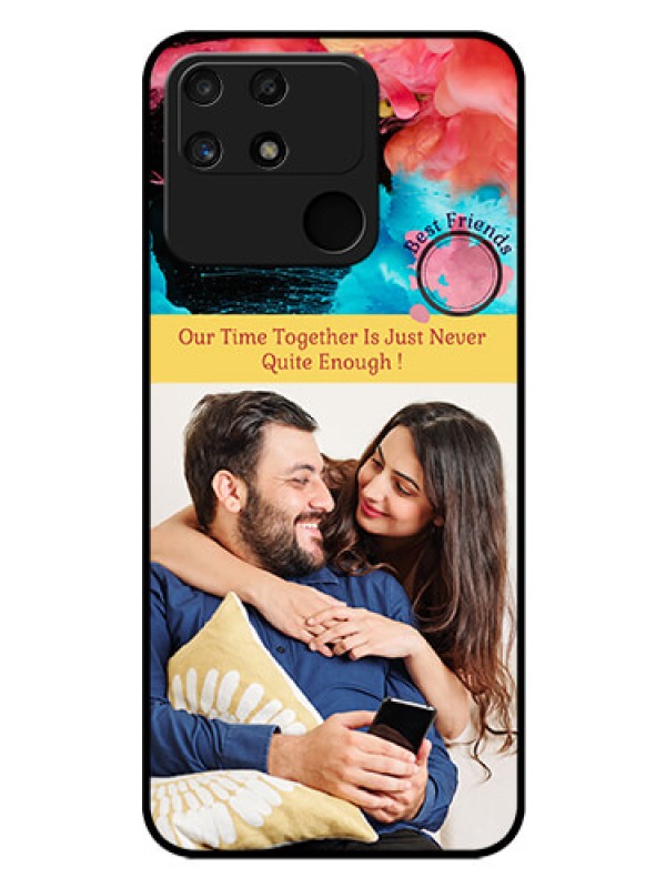 Custom Realme Narzo 50A Custom Glass Mobile Case - Quote with Acrylic Painting Design