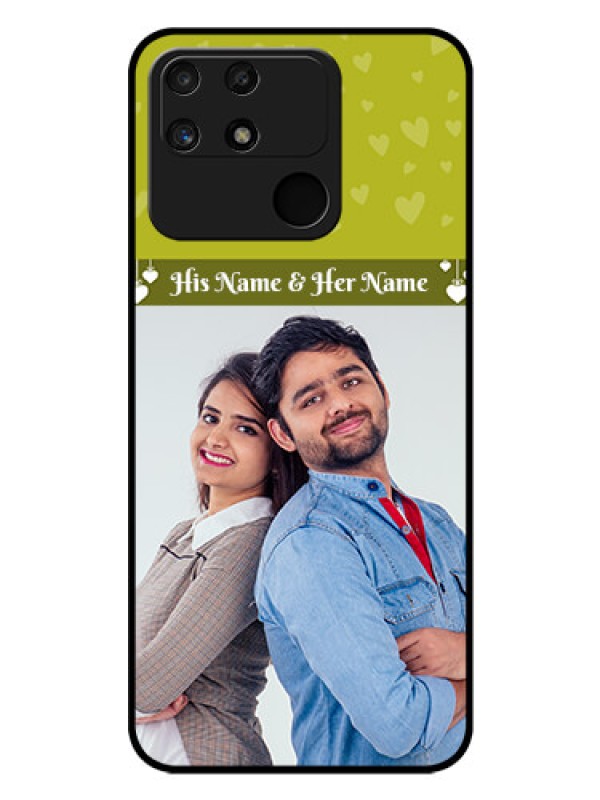 Custom Realme Narzo 50A Custom Glass Phone Case - You & Me Heart Design
