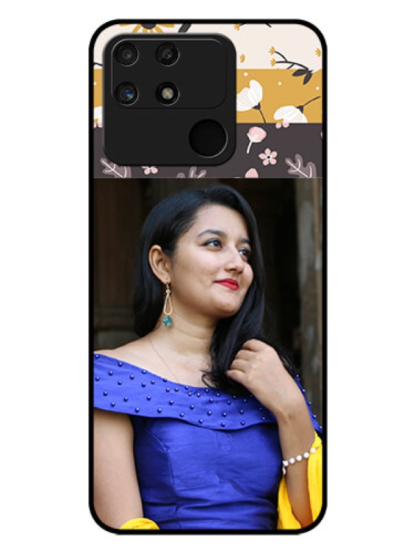 Custom Realme Narzo 50A Custom Glass Phone Case - Stylish Floral Design