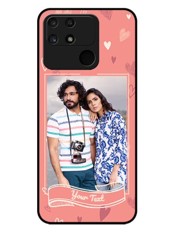 Custom Realme Narzo 50A Custom Glass Phone Case - Love doodle art Design