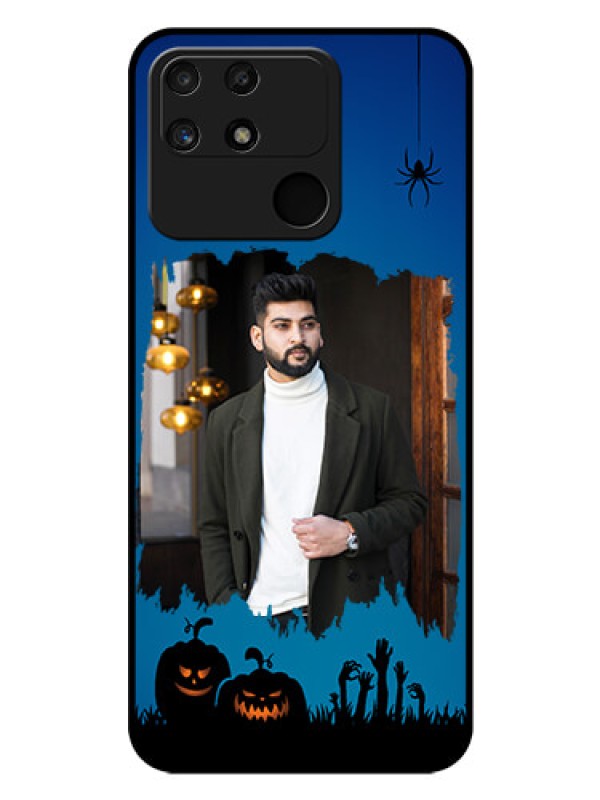 Custom Realme Narzo 50A Photo Printing on Glass Case - with pro Halloween design