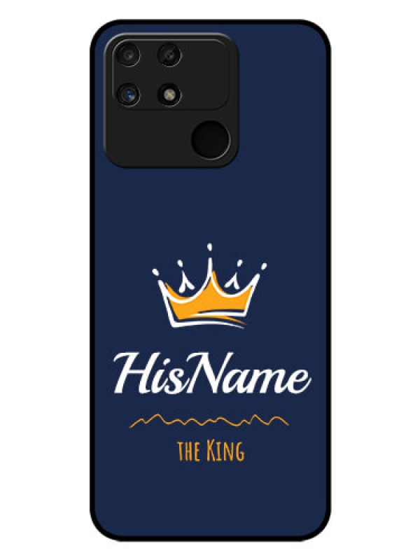Custom Realme Narzo 50A Glass Phone Case King with Name