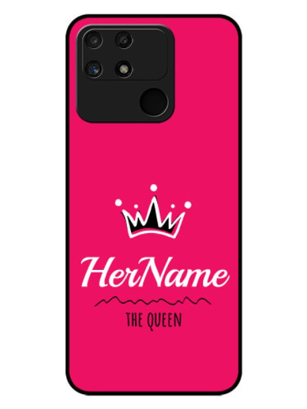Custom Realme Narzo 50A Glass Phone Case Queen with Name