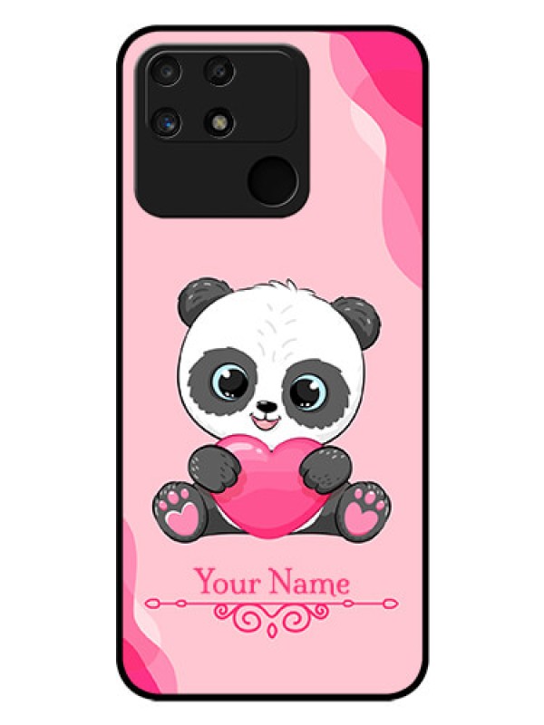Custom Narzo 50A Custom Glass Mobile Case - Cute Panda Design