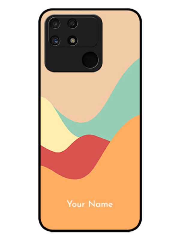 Custom Narzo 50A Personalized Glass Phone Case - Ocean Waves Multi-colour Design