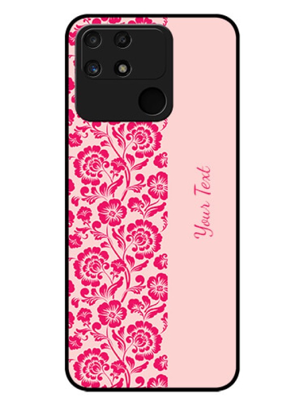 Custom Narzo 50A Custom Glass Phone Case - Attractive Floral Pattern Design