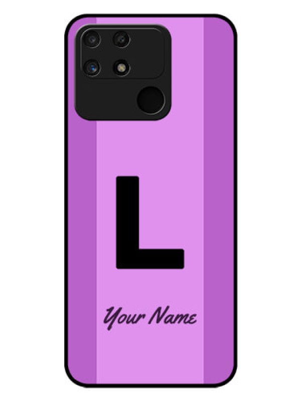 Custom Narzo 50A Custom Glass Phone Case - Tricolor custom text Design