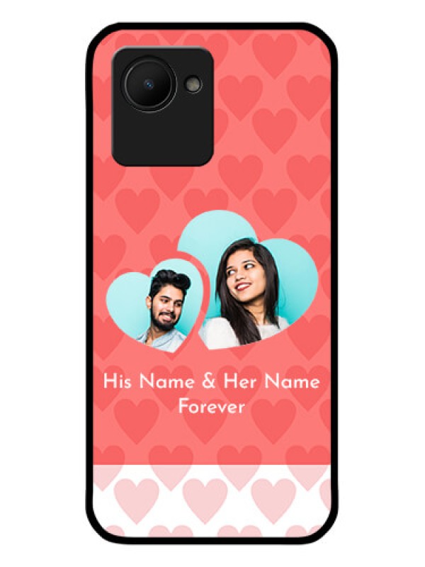 Custom Narzo 50i Prime Personalized Glass Phone Case - Couple Pic Upload Design