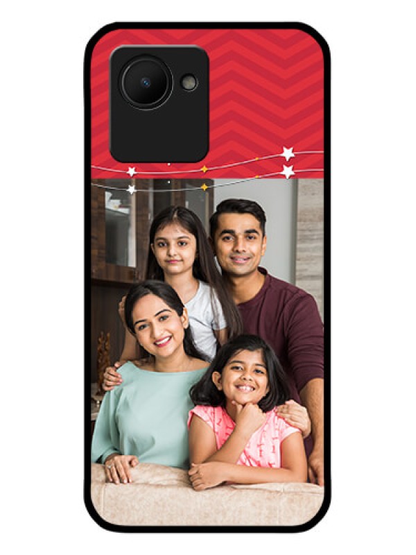 Custom Narzo 50i Prime Personalized Glass Phone Case - Happy Family Design