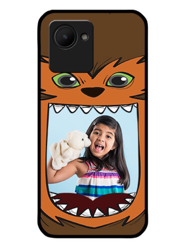 Custom Narzo 50i Prime Photo Printing on Glass Case - Owl Monster Back Case Design