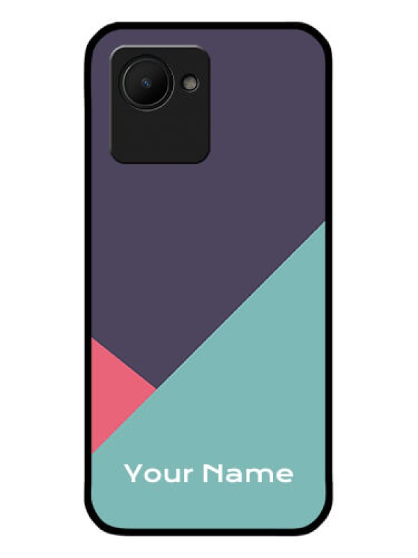 Custom Narzo 50I Prime Custom Glass Mobile Case - Tri Color abstract Design