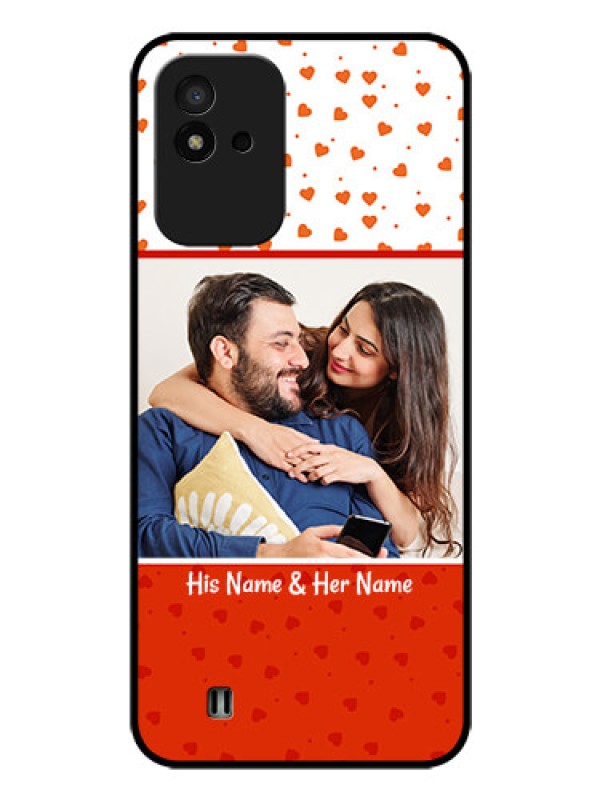 Custom Realme Narzo 50i Custom Glass Phone Case - Orange Love Symbol Design