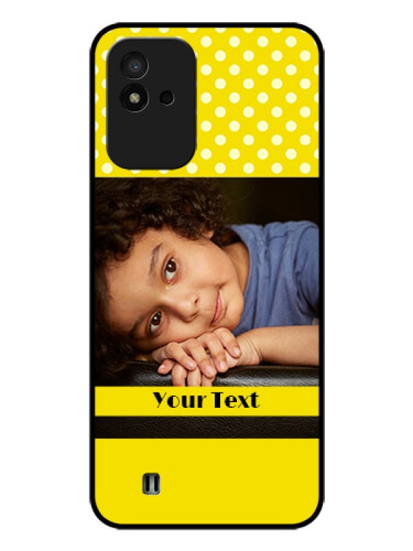 Custom Realme Narzo 50i Custom Glass Phone Case - Bright Yellow Case Design