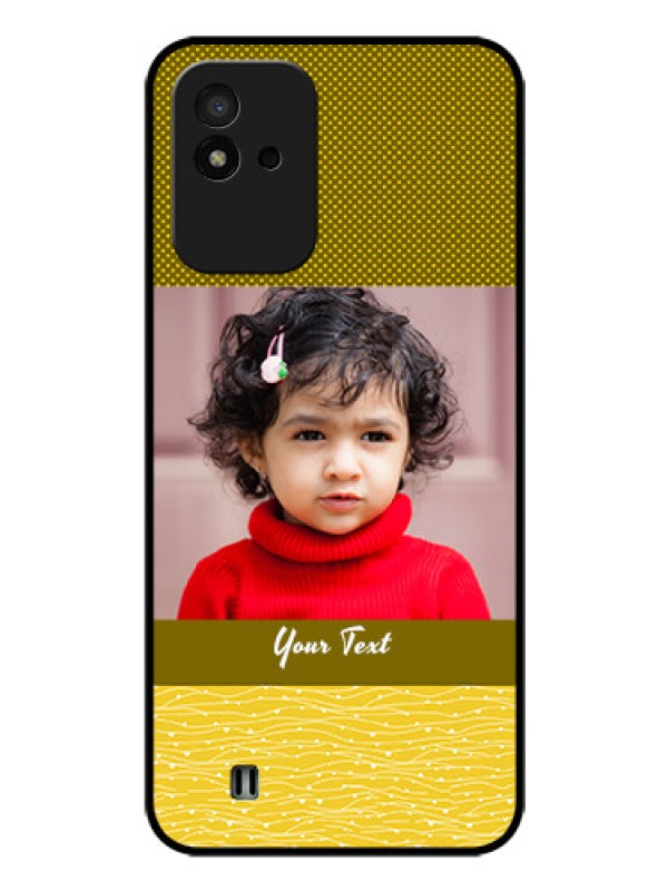 Custom Realme Narzo 50i Custom Glass Phone Case - Simple Green Color Design