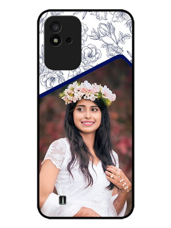 Custom Realme Narzo 50i Personalized Glass Phone Case - Premium Floral Design