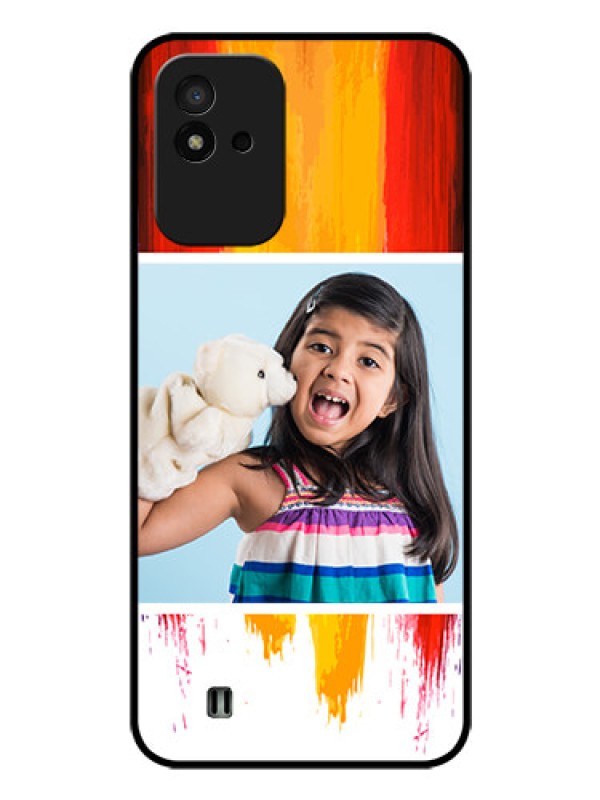 Custom Realme Narzo 50i Personalized Glass Phone Case - Multi Color Design
