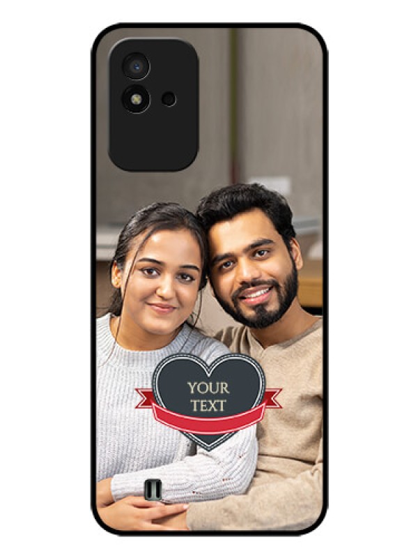 Custom Realme Narzo 50i Custom Glass Phone Case - Just Married Couple Design