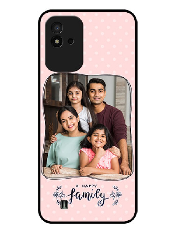 Custom Realme Narzo 50i Custom Glass Phone Case - Family with Dots Design