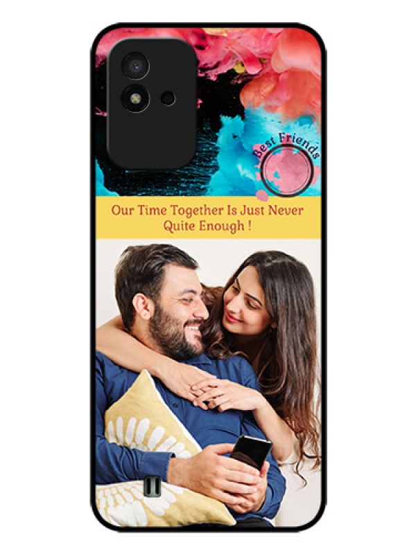 Custom Realme Narzo 50i Custom Glass Mobile Case - Quote with Acrylic Painting Design