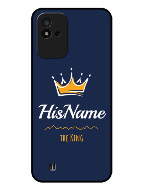 Custom Realme Narzo 50i Glass Phone Case King with Name