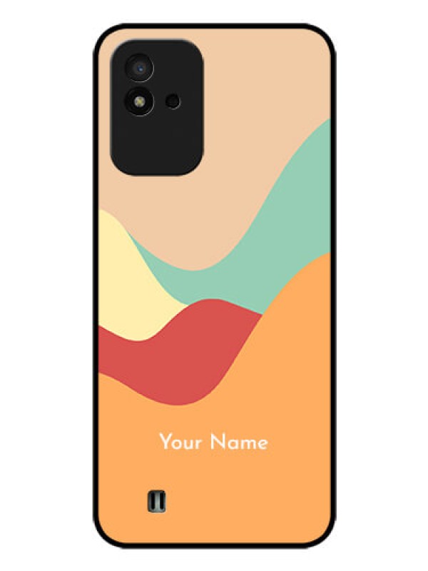 Custom Narzo 50I Personalized Glass Phone Case - Ocean Waves Multi-colour Design
