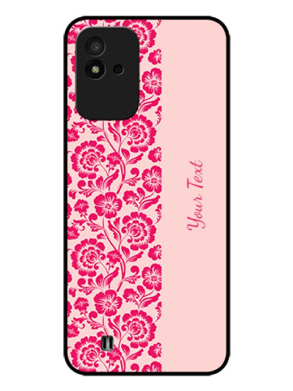 Custom Narzo 50I Custom Glass Phone Case - Attractive Floral Pattern Design