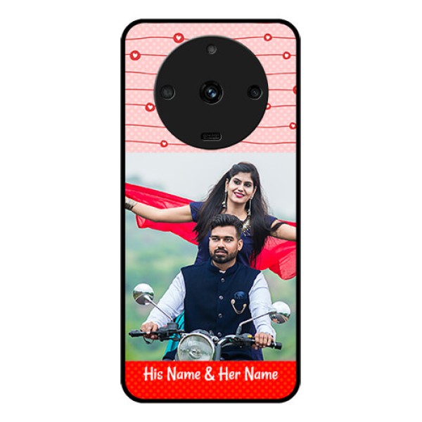 Realme Narzo 60 5G Personalized Glass Phone Case - Red Pattern Case Design Realme Narzo 60 5G Personalized Glass Phone Case - Red Pattern Case Design