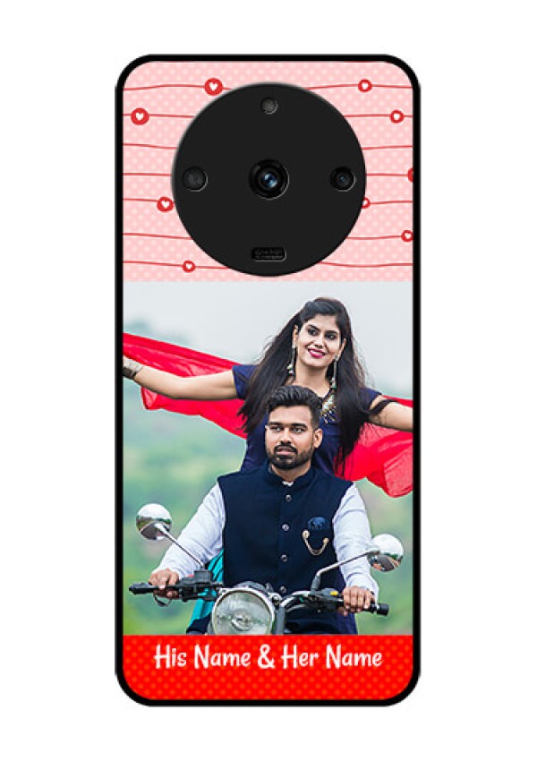 Realme Narzo 60 5G Personalized Glass Phone Case - Red Pattern Case Design