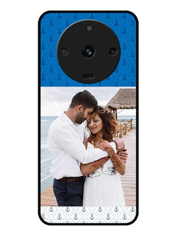 Custom Realme Narzo 60 5G Photo Printing on Glass Case - Blue Anchors Design
