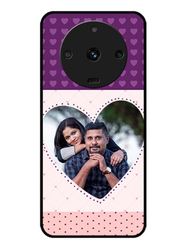 Custom Realme Narzo 60 5G Custom Glass Phone Case - Violet Love Dots Design