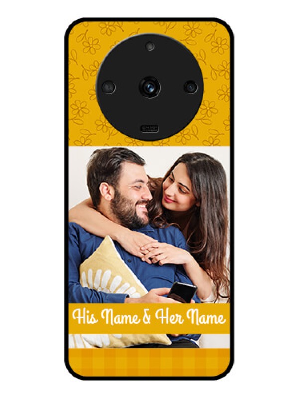 Custom Realme Narzo 60 5G Custom Glass Mobile Case - Yellow Floral Design