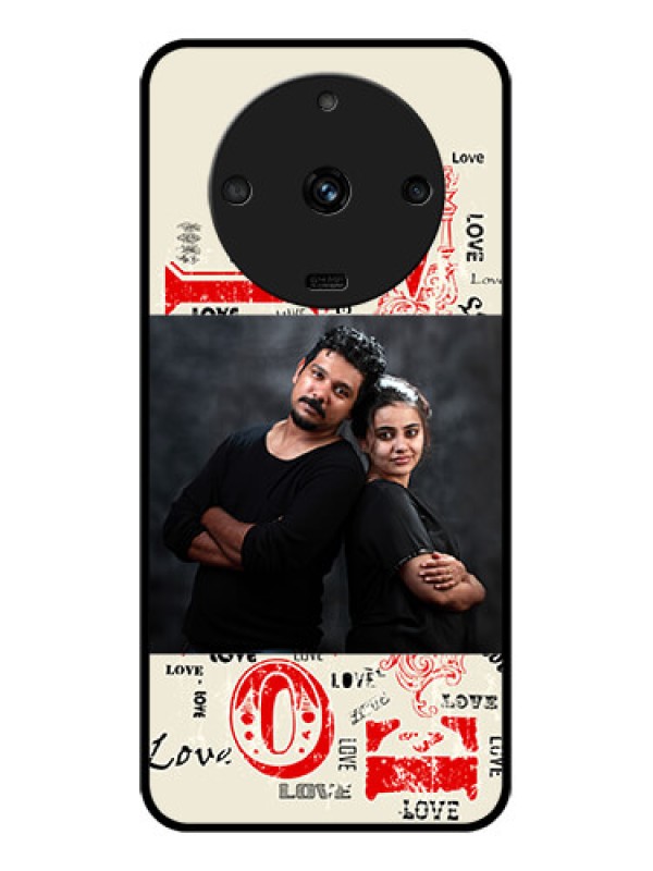 Custom Realme Narzo 60 5G Photo Printing on Glass Case - Trendy Love Design Case