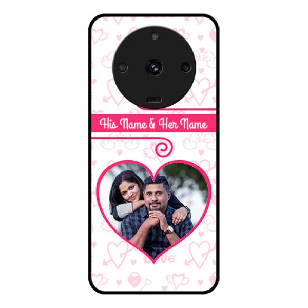 Realme Narzo 60 5G Personalized Glass Phone Case - Heart Shape Love Design Realme Narzo 60 5G Personalized Glass Phone Case - Heart Shape Love Design