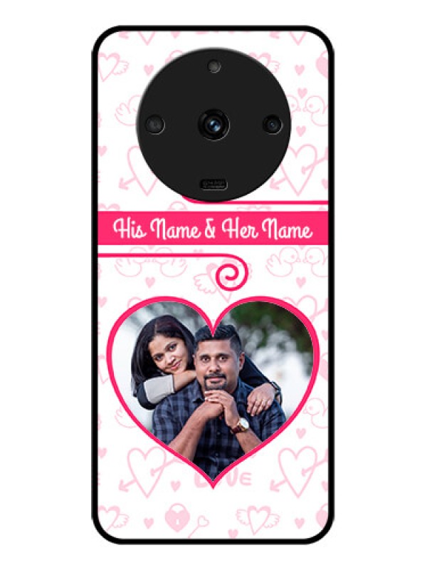 Custom Realme Narzo 60 5G Personalized Glass Phone Case - Heart Shape Love Design