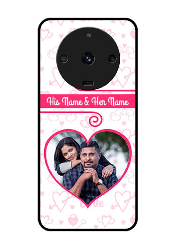 Realme Narzo 60 5G Personalized Glass Phone Case - Heart Shape Love Design