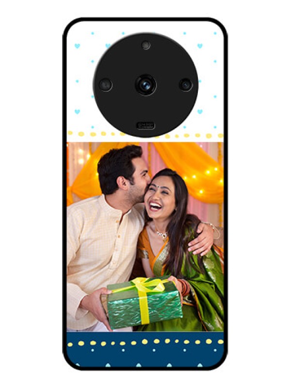 Custom Realme Narzo 60 5G Personalized Glass Phone Case - White and Blue Abstract Design