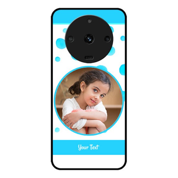 Realme Narzo 60 5G Photo Printing on Glass Case - Blue Bubbles Pattern Design Realme Narzo 60 5G Photo Printing on Glass Case - Blue Bubbles Pattern Design