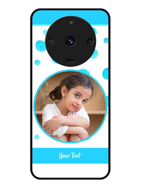 Custom Realme Narzo 60 5G Photo Printing on Glass Case - Blue Bubbles Pattern Design