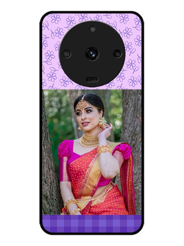 Custom Realme Narzo 60 5G Custom Glass Phone Case - Purple Floral Design