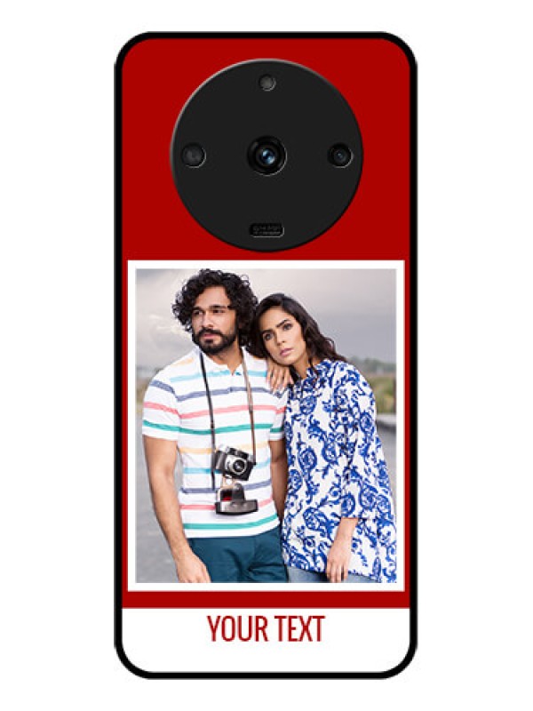 Custom Realme Narzo 60 5G Personalized Glass Phone Case - Simple Red Color Design