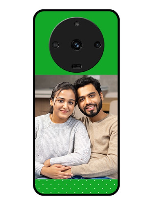 Custom Realme Narzo 60 5G Personalized Glass Phone Case - Green Pattern Design