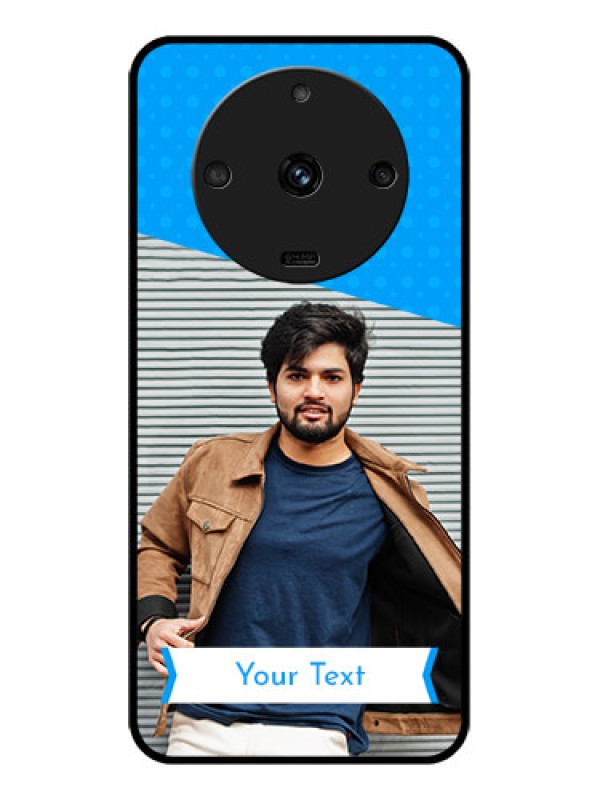 Custom Realme Narzo 60 5G Photo Printing on Glass Case - Simple Blue Color Design