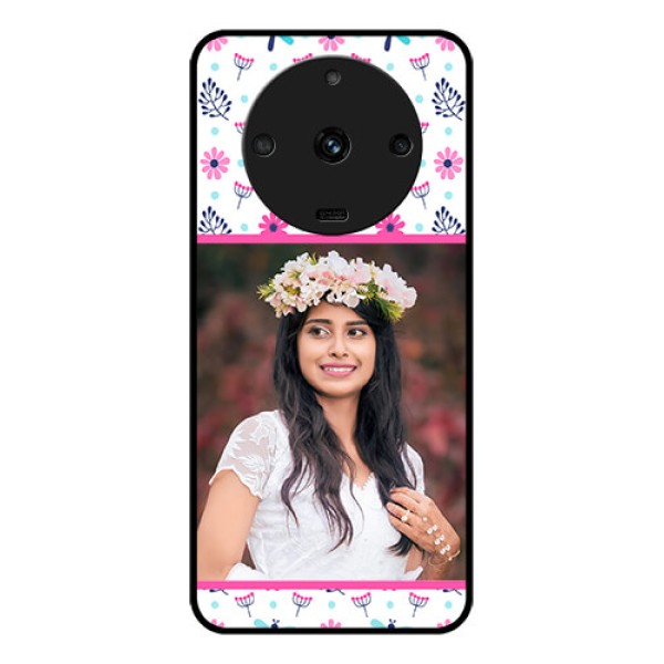 Realme Narzo 60 5G Photo Printing on Glass Case - Colorful Flower Design Realme Narzo 60 5G Photo Printing on Glass Case - Colorful Flower Design