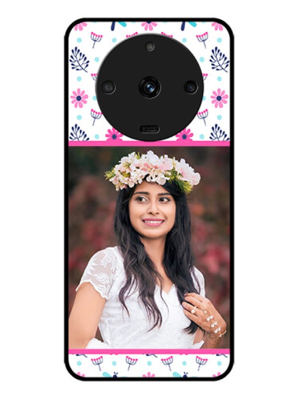 Custom Realme Narzo 60 5G Photo Printing on Glass Case - Colorful Flower Design