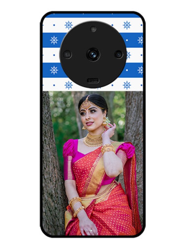 Custom Realme Narzo 60 5G Photo Printing on Glass Case - Snow Pattern Design